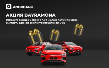 ANORBANK разыгрывает три электромобиля BYD e2 