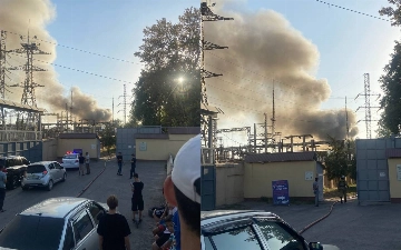 На массиве Кушбеги горит цех – видео