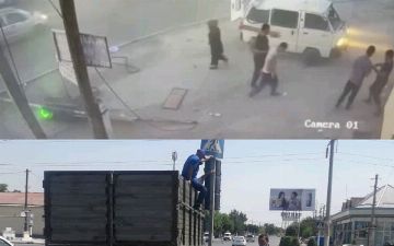 В Маргилане водитель «Дамаса» не справился с управлением и «снёс» светофор – видео