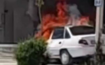 В Нукусе загорелась припаркованная Nexia — видео