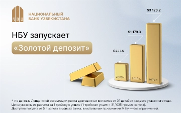 Национальный банк Узбекистана запускает «Золотой депозит» 