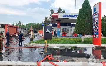 На Кокандской автозаправке загорелся бензовоз