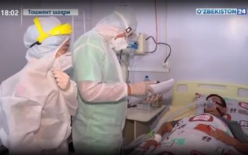 Один из распределительных центров Ташкента переполнился пациентами 