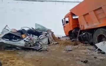 Четверо узбекистанцев погибли в страшном ДТП в Казахстане (видео)