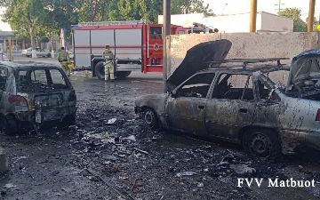 В Джизаке загорелась газовая заправка