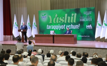 Кандидат в президенты от Экологической партии Абдушукур Хамзаев встретился с избирателями Кашкадарьи