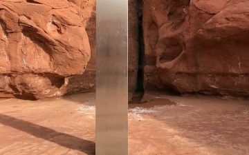 В пустыне штата Юта обнаружили загадочный металлический монолит