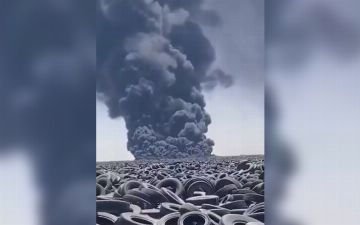В Кувейте загорелась крупнейшая в мире свалка автомобильных шин – видео