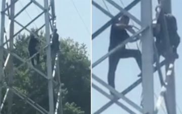 В Ташкенте женщина хотела покончить с собой и забралась на опору электропередач