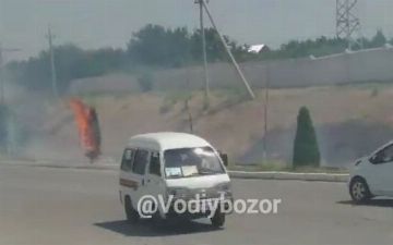 В Андижане из-за сигаретного окурка загорелась часть улицы 
