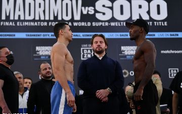 Узбекистанец Исроил Мадримов прошел взвешивание в предстоящем бою за пояс WBA - фото