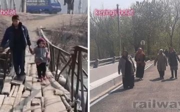 В Андижане заменили старый мост на новый