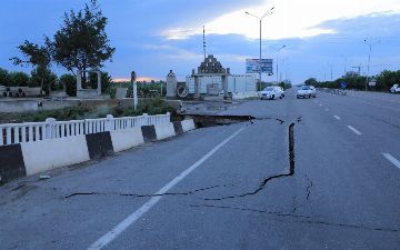 В Намангане из-за схождения селя был размыт мост, ведущий в город 