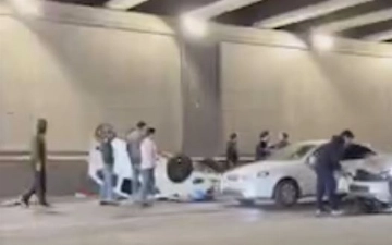 В Ташкенте Spark столкнулся с Lacetti и перевернулся, есть пострадавший 