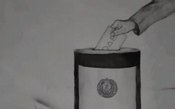 Ташкентский уличный художник Inkuzart в честь президентских выборов Узбекистана нарисовал граффити с отсылкой на Южно-Корейский сериал «Игра в кальмара» - видео