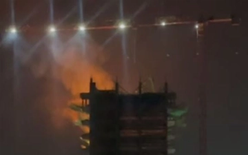 В Ташкенте загорелось здание строящегося ЖК Sapphire Terrace (видео)