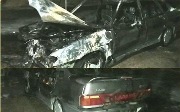 В Самаркандской области из-за короткого замыкания сгорела Lada