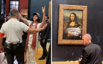 Появилось видео с момента нападения на «Мону Лизу»